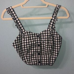 Pacsun cropped checkered top